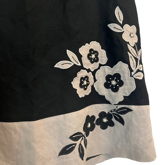 Vintage Annie Alexander Linen Blend Pencil Skirt Floral Embroidery - Picture 2 of 7